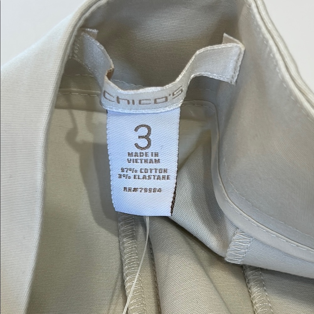 NWT $59 Chico's Beige Women's Chino Bermudas Shorts The Ultimate Fit - Picture 5 of 6